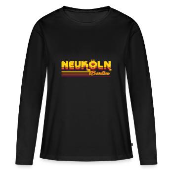 Nouveau design cool du quartier de Cologne à Berlin - T-shirt manches longues Premium bio Femme - noir - Devant - Julia (174cm)