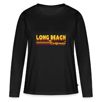 Long Beach Californie depuis le comté de Los Angeles - T-shirt manches longues Premium bio Femme - noir - Devant - Julia (174cm)