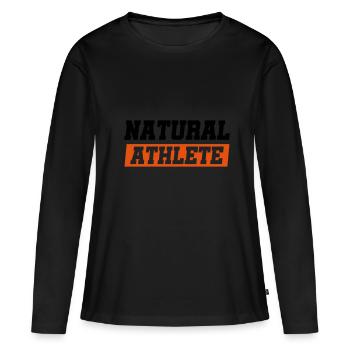 natural athlete - Frauen Premium Bio Langarmshirt - Schwarz - Vorne - Julia (174cm)