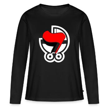 ANTIFA - T-shirt manches longues Premium bio Femme - noir - Devant - Julia (174cm)