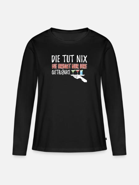 Kellnerin Bedienung Servicekraft - Frauen Premium Bio Langarmshirt - Schwarz
