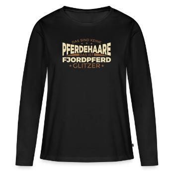Lustiges Pferdehaare Fjordpferd Reiterin - Frauen Premium Bio Langarmshirt - Schwarz - Vorne - Julia (174cm)