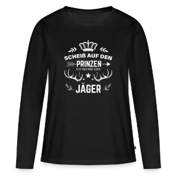 Jäger Sprüche Geweih Jagd lustig - Frauen Premium Bio Langarmshirt - Schwarz - Vorne - Julia (174cm)