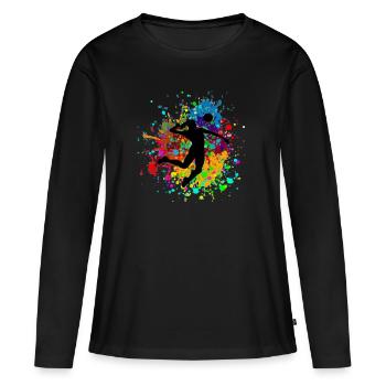 Équipe de l'équipe de volley- filles volleyball - T-shirt manches longues Premium bio Femme - noir - Devant - Julia (174cm)