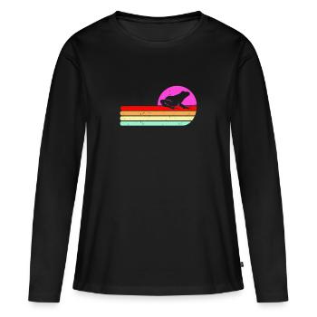 Frog Retro Vintage Toad Tree Frog Animal Nature - Women's Premium Organic Long Sleeve Shirt - black - Front - Julia (174cm)