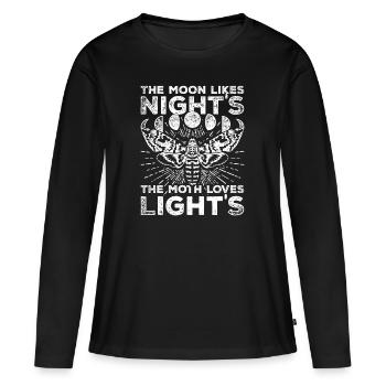 Les phases de la lune Motte Witchcraft Gothik Okkult - T-shirt manches longues Premium bio Femme - noir - Devant - Julia (174cm)