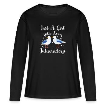 Julianadorp Pays-Bas Mouettes vacances - T-shirt manches longues Premium bio Femme - noir - Devant - Julia (174cm)