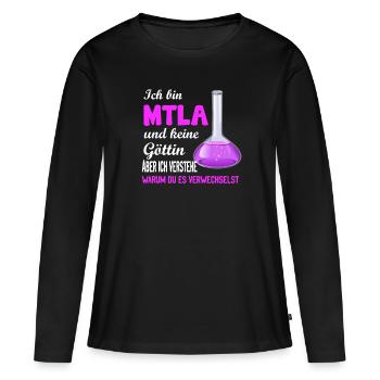 MTLA Frauen Labormedizin Labor - Frauen Premium Bio Langarmshirt - Schwarz - Vorne - Julia (174cm)