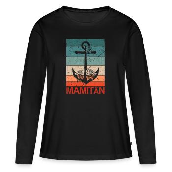 Segeln Frauen Mamitän Kapitänin Mamitän - Frauen Premium Bio Langarmshirt - Schwarz - Vorne - Julia (174cm)