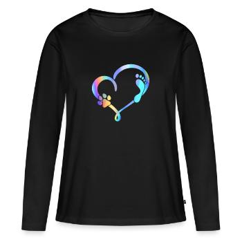 Mantrailer chien chien traqueur - T-shirt manches longues Premium bio Femme - noir - Devant - Julia (174cm)