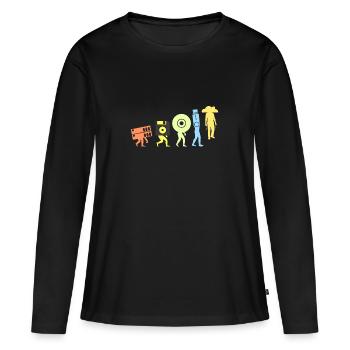 Evolution Datenspeicherung Cloud Programmierung - Frauen Premium Bio Langarmshirt - Schwarz - Vorne - Julia (174cm)