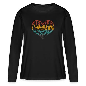 Teckel Teckel Amoureux teckel Teckel Chien - T-shirt manches longues Premium bio Femme - noir - Devant - Julia (174cm)