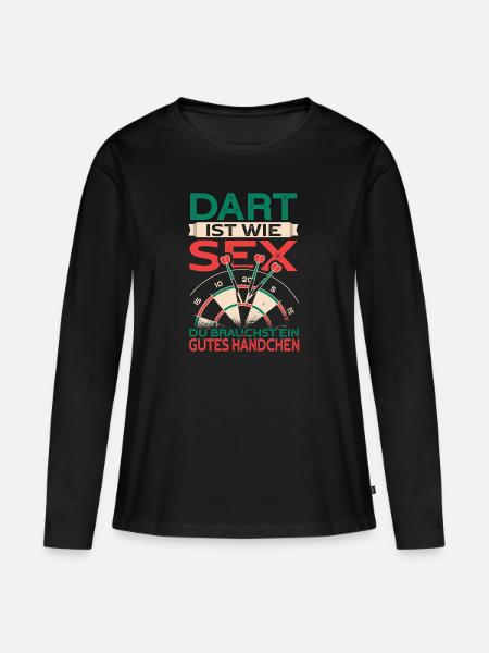 Dart Geschenke lustig darts spruch dartboard 180 - Frauen Premium Bio Langarmshirt - Schwarz