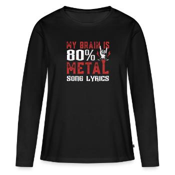 Paroles de chansons Metal Saying - T-shirt manches longues Premium bio Femme - noir - Devant - Julia (174cm)