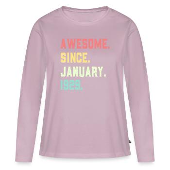 Großartig seit Januar 1929 - Frauen Premium Bio Langarmshirt - Altrosa - Vorne - Julia (174cm)