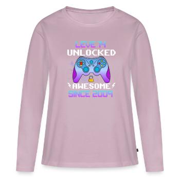 Level 14 Unlocked Awesome Since 2009 Funny Gamer - Women's Premium Organic Long Sleeve Shirt - dusky pink - Front - Julia (174cm)