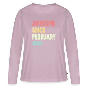 Awesome since March 2017 - Women's Premium Organic Long Sleeve Shirt - dusky pink - Front - Julia (174cm)