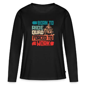 Quad Quad Riders - Nés du quad VTT - T-shirt manches longues Premium bio Femme - noir - Devant - Julia (174cm)