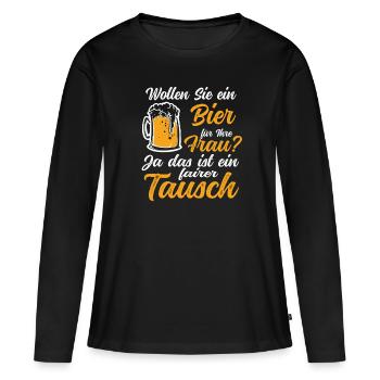 Bierzelt Biergarten Biergriller und Bier Sprüche - Frauen Premium Bio Langarmshirt - Schwarz - Vorne - Julia (174cm)