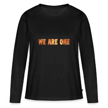 NOUS SOMMES UN - T-shirt manches longues Premium bio Femme - noir - Devant - Julia (174cm)