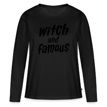 Halloween Sorcière Sorcière Sorcière Sort Sorcière Et Célèbre - T-shirt manches longues Premium bio Femme - noir - Devant - Julia (174cm)