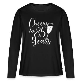 85. Geburtstag Frauen Ihr Geburtstagskind 85 Jahre alt - Frauen Premium Bio Langarmshirt - Schwarz - Vorne - Julia (174cm)