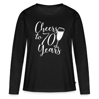 70th Birthday Women Her Birthday Girl 70 Years Old - Women's Premium Organic Long Sleeve Shirt - black - Front - Julia (174cm)