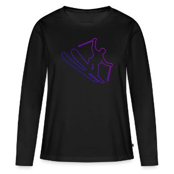 Ski acrobatique hommes Ski acrobatique femmes Tremplin de saut à ski - T-shirt manches longues Premium bio Femme - noir - Devant - Julia (174cm)