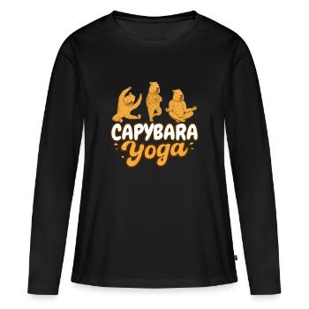 Capybara Yoga Exercises - Women's Premium Organic Long Sleeve Shirt - black - Front - Julia (174cm)