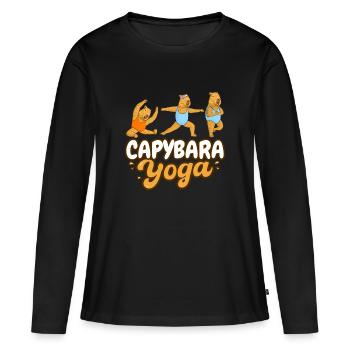 Capybara Yoga Exercises - Women's Premium Organic Long Sleeve Shirt - black - Front - Julia (174cm)
