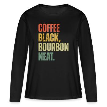 Café Bourbon Noir Pur - T-shirt manches longues Premium bio Femme - noir - Devant - Julia (174cm)