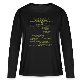 Itinéraire 0.4.0 Playa del Socorro - Pico del Teide - T-shirt manches longues Premium bio Femme - noir - Devant - Julia (174cm)