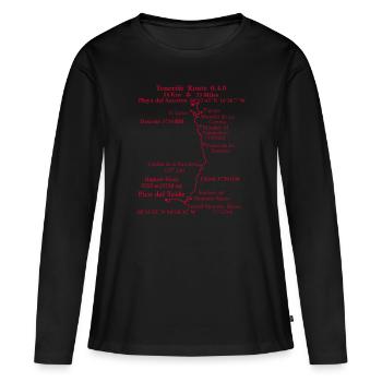 Itinéraire 0.4.0 Playa del Socorro - Pico del Teide - T-shirt manches longues Premium bio Femme - noir - Devant - Julia (174cm)