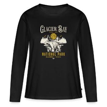 Parc national de Glacier Bay, Alaska - T-shirt manches longues Premium bio Femme - noir - Devant - Julia (174cm)