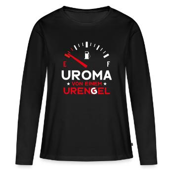 MUTTERTAG UROMA VON 2 URENKELN URENGELN UROMA - Frauen Premium Bio Langarmshirt - Schwarz - Vorne - Julia (174cm)
