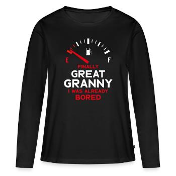 ENFIN ARRIÈRE-GRAND-MÈRE ENFIN ARRIÈRE-GRAND-MÈRE - T-shirt manches longues Premium bio Femme - noir - Devant - Julia (174cm)