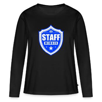 Membre du personnel - T-shirt manches longues Premium bio Femme - noir - Devant - Julia (174cm)