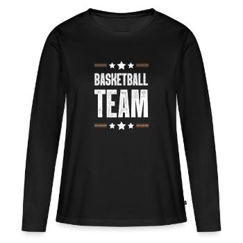 Équipe de basket-ball - T-shirt manches longues Premium bio Femme - noir - Devant - Julia (174cm)