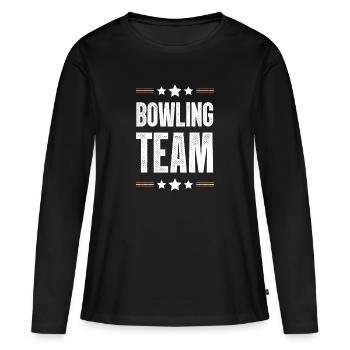 Équipe de bowling - T-shirt manches longues Premium bio Femme - noir - Devant - Julia (174cm)