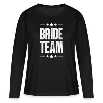 Équipe de la mariée - T-shirt manches longues Premium bio Femme - noir - Devant - Julia (174cm)
