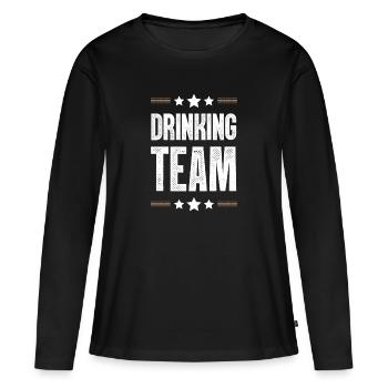 Équipe de boisson - T-shirt manches longues Premium bio Femme - noir - Devant - Julia (174cm)