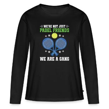 Nous ne sommes pas seulement des amis du padel, nous sommes un - T-shirt manches longues Premium bio Femme - noir - Devant - Julia (174cm)