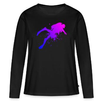 Plongée Plongée Libre Plongée Plongée Hommes - T-shirt manches longues Premium bio Femme - noir - Devant - Julia (174cm)