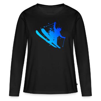 Ski acrobatique femmes Ski acrobatique hommes Tremplin de saut à ski - T-shirt manches longues Premium bio Femme - noir - Devant - Julia (174cm)