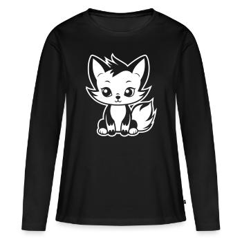 Renard Animal Bébé - T-shirt manches longues Premium bio Femme - noir - Devant - Julia (174cm)