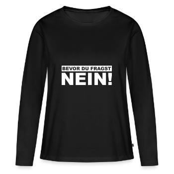 NON! - T-shirt manches longues Premium bio Femme - noir - Devant - Julia (174cm)