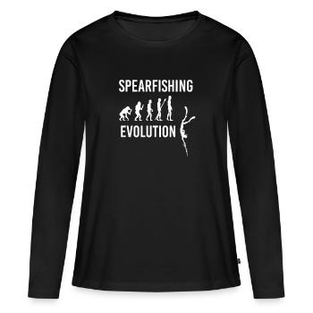 Chasse Sous Marine Evolution Humaine Chasse Sous Marine - T-shirt manches longues Premium bio Femme - noir - Devant - Julia (174cm)