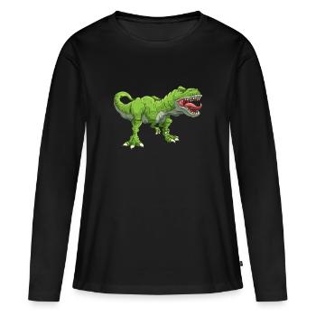 T Rex - T-shirt manches longues Premium bio Femme - noir - Devant - Julia (174cm)