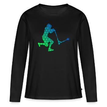 Trottinette De Cascade Scooter Scooter Cascade Scooter Pour Femmes - T-shirt manches longues Premium bio Femme - noir - Devant - Julia (174cm)