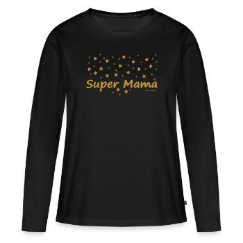 Super Mama - Frauen Premium Bio Langarmshirt - Schwarz - Vorne - Julia (174cm)